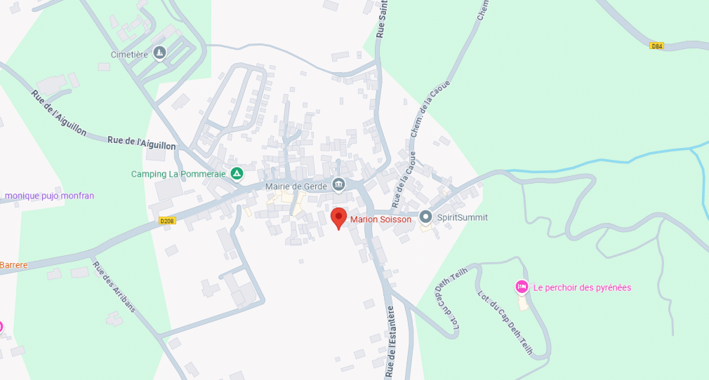 Carte pour se rendre au cabinet d'Hypnose de Marion Soisson à Gerde